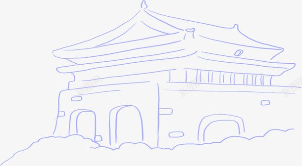 创意手绘素描城墙png免抠素材_新图网 https://ixintu.com 创意 城墙 素描