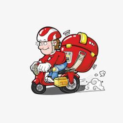 骑摩托车卡通漫画人物素材