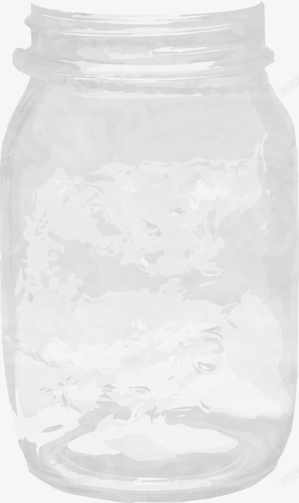 手绘透明玻璃瓶png免抠素材_新图网 https://ixintu.com 一个玻璃瓶 一个瓶子 平面 手绘 白色玻璃瓶 透明玻璃瓶