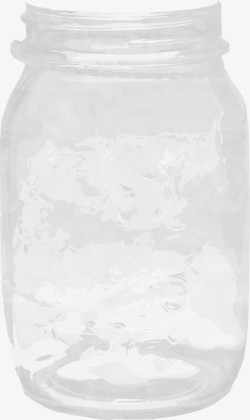 一个玻璃瓶手绘透明玻璃瓶高清图片