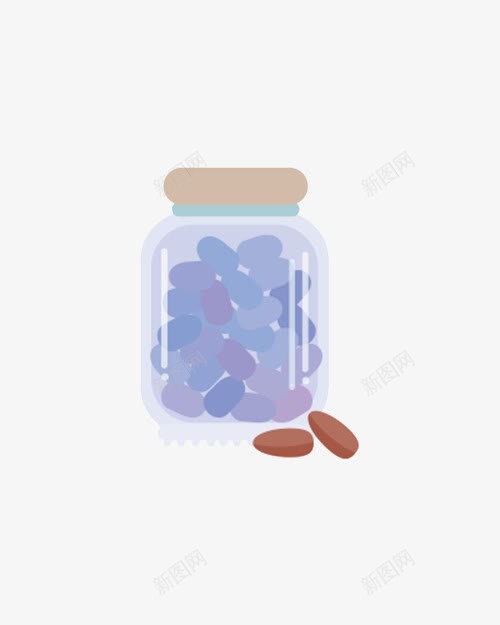 紫色药品png免抠素材_新图网 https://ixintu.com 瓶子 紫色 胶囊 药物