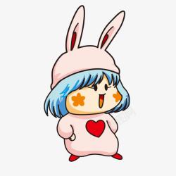 小女孩带兔耳朵小女孩高清图片
