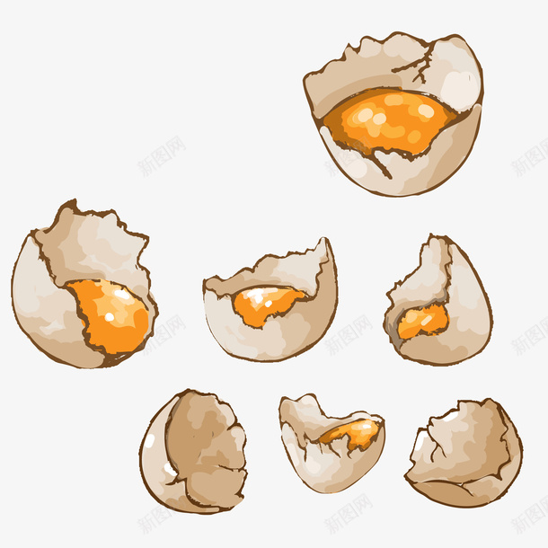 手绘打鸡蛋矢量图ai免抠素材_新图网 https://ixintu.com 手绘 打鸡蛋 烹饪 蛋黄 食材 鸡蛋壳 矢量图