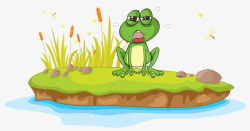 河岸上厌倦的青蛙素材