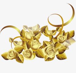 花花朵金色玫瑰花淘宝素材