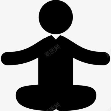 瑜伽坐姿的人图标图标