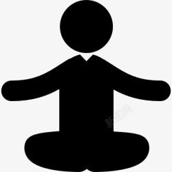 锻炼男女瑜伽坐姿的人图标高清图片