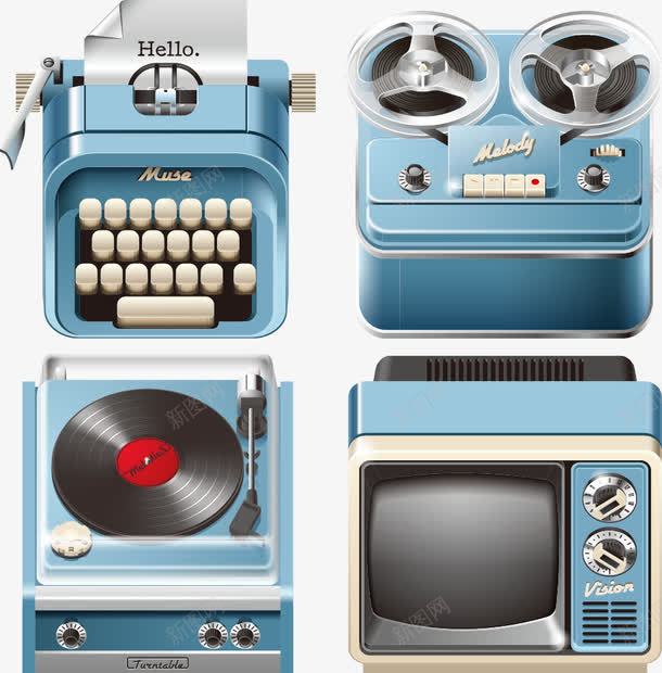 复古卡通电器矢量图eps免抠素材_新图网 https://ixintu.com 澶嶅彜鐢靛櫒 鍗 鎵撳嵃鏈 鐢佃 矢量图