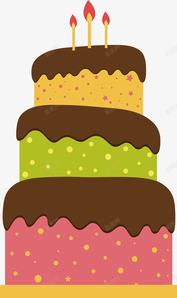 三层巧克力蛋糕矢量图eps免抠素材_新图网 https://ixintu.com 三层蛋糕 婚礼蛋糕 巧克力蛋糕 彩色蛋糕 矢量素材 矢量图
