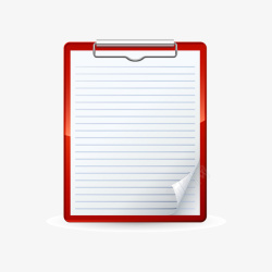 红色记事板和线条纸矢量图素材