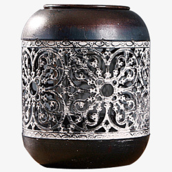 古代花纹陶罐素材