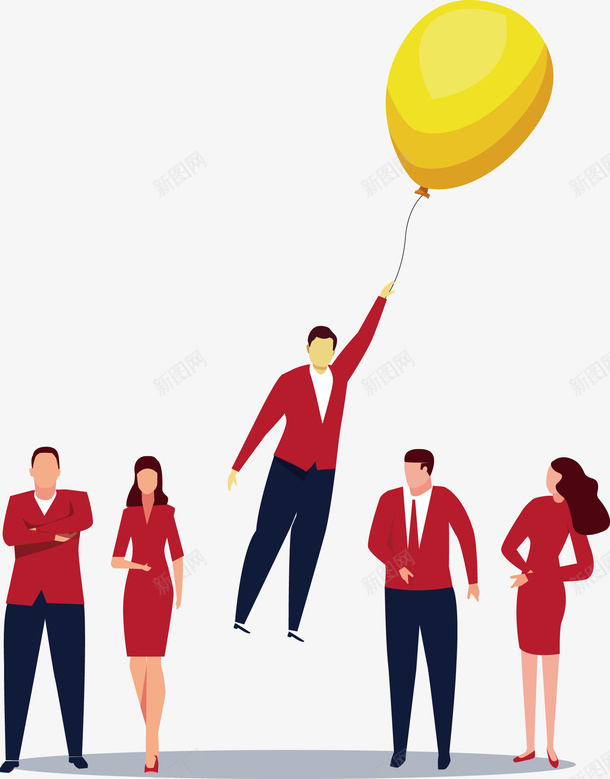 五个红衣服的人和气球矢量图eps免抠素材_新图网 https://ixintu.com 气球 气球png 气球矢量图 红衣服 红衣服的人 矢量图