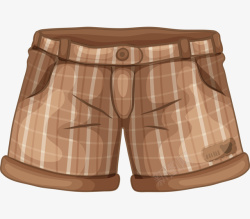 卡通手绘棕色的短裤素材
