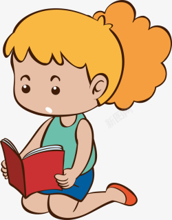 世界知识产权日看书的小女孩素材