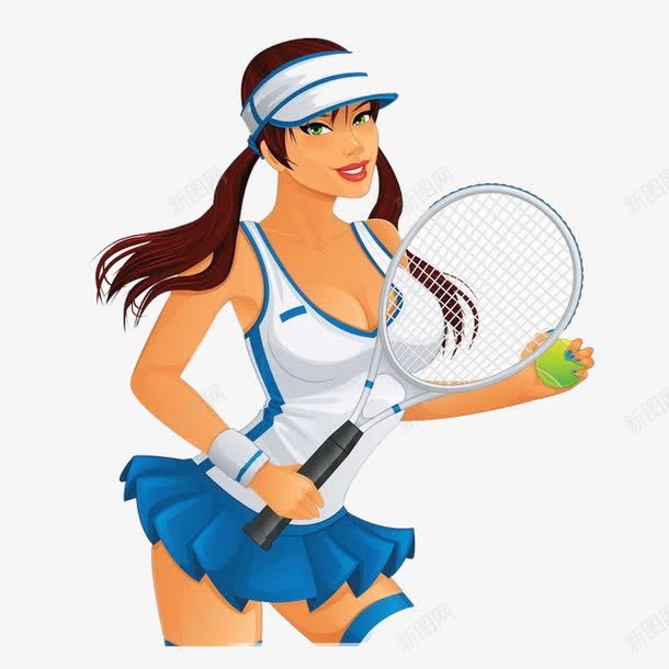 运动女孩png免抠素材_新图网 https://ixintu.com 卡通 女孩 网球 美女 运动