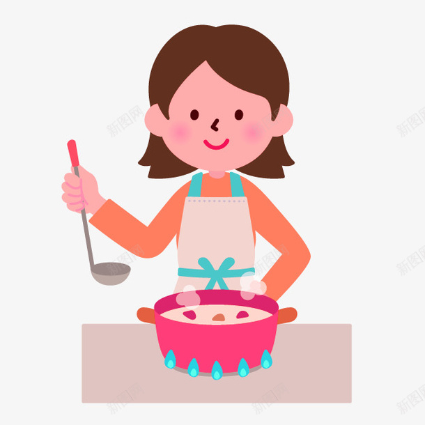 粉色卡通厨娘装饰图案png免抠素材_新图网 https://ixintu.com 免抠PNG 卡通 厨娘 粉色 装饰图案