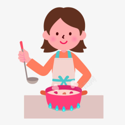 粉色卡通厨娘装饰图案素材