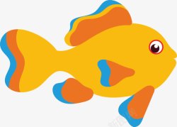 黄色鱼鳍手绘黄色小鱼高清图片