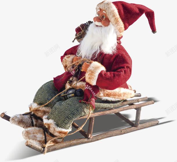 骑着雪橇的圣诞老人png免抠素材_新图网 https://ixintu.com 人偶 圣诞老人 雪橇 驯鹿