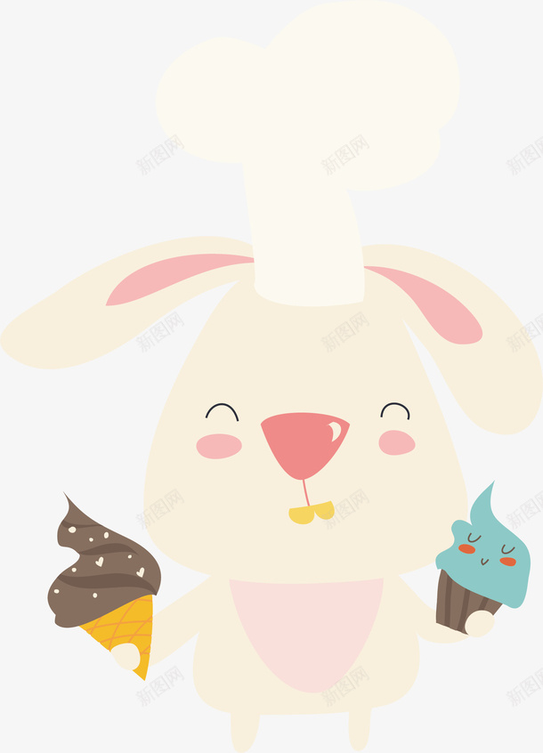 可爱的小兔子矢量图ai免抠素材_新图网 https://ixintu.com 动物 卡通手绘 宠物 小兔子 微笑 水彩 矢量图