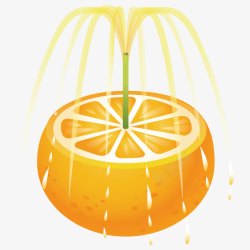 橙子喷泉素材