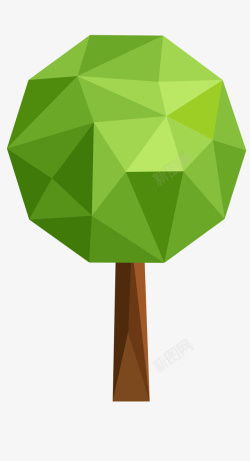 低面建模创意绿色树木矢量图高清图片