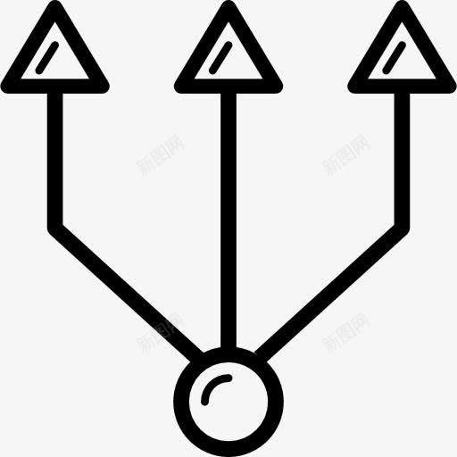 三箭连接器图标png_新图网 https://ixintu.com 箭头 连接 连接器上的箭