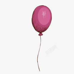 1个气球紫色手绘卡通气球高清图片
