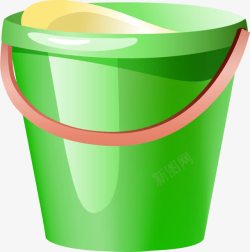 绿色小桶绿色卡通水桶高清图片