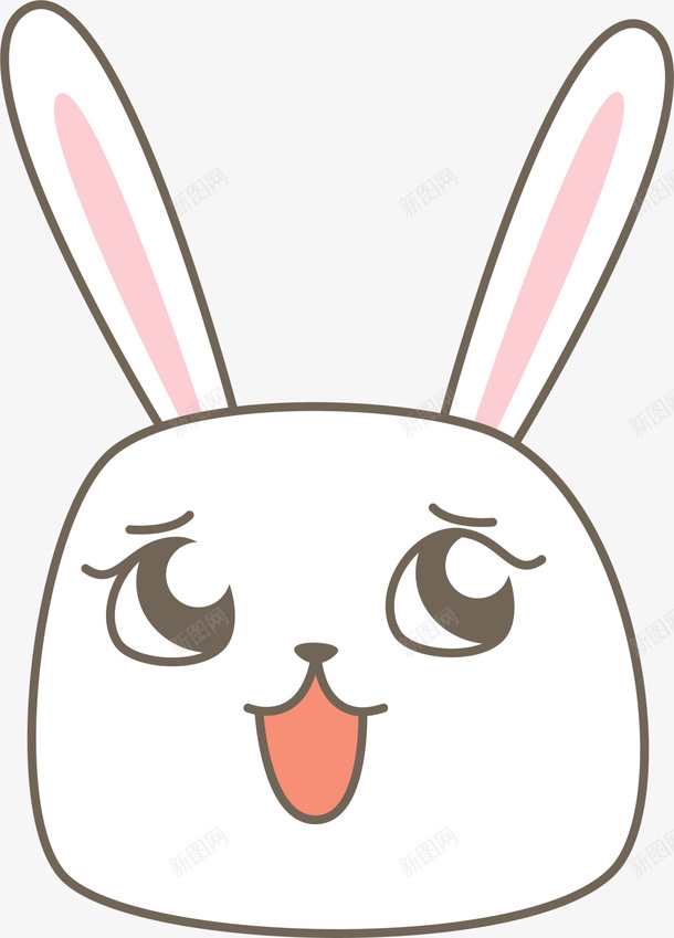白色可爱卡通兔子png免抠素材_新图网 https://ixintu.com 卡通兔子 呆萌兔子 小动物 小白兔 白色兔子 装饰图案