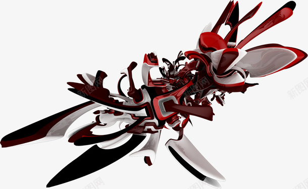 红色不规则图形png免抠素材_新图网 https://ixintu.com 创意图形 创意抽象图形 抽象机器人元素 红色抽象元素