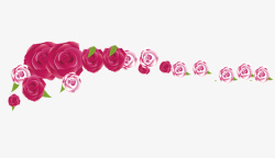 一行小花朵一排玫瑰花朵高清图片