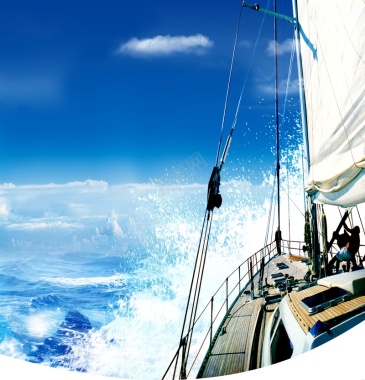 蓝色航海背景背景