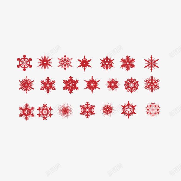 红色圣诞图案元素psd免抠素材_新图网 https://ixintu.com 圣诞图案元素 红色 雪花
