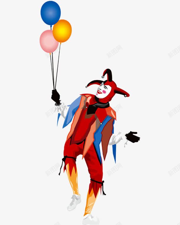 小丑拿气球png免抠素材_新图网 https://ixintu.com joker 促销 小丑 气球 海报 红色