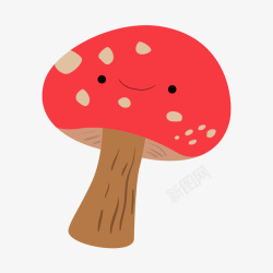 灰蘑菇灰红色的卡通蘑菇矢量图高清图片