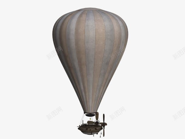 灰色复古热气球装饰png免抠素材_新图网 https://ixintu.com 复古 灰色 热气球 装饰