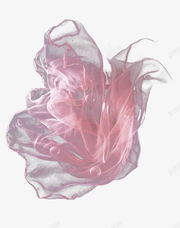 丝巾png免抠素材_新图网 https://ixintu.com 丝滑 布纹 粉色 纹理 透明