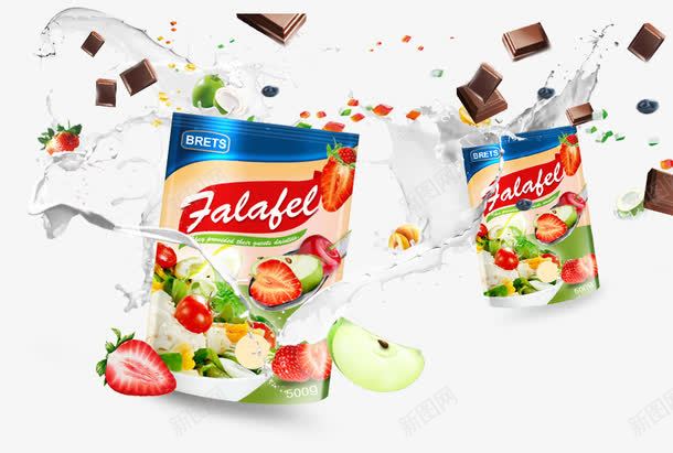 鲜果巧克力酸奶psd免抠素材_新图网 https://ixintu.com 产品实物 巧克力 水果