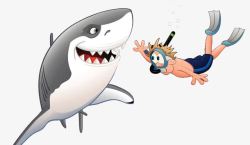 捕猎者鲨鱼卡通漫画高清图片