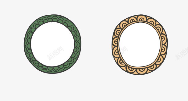 圆形花纹花环psd免抠素材_新图网 https://ixintu.com 单色 圆形 底框素材 花环 花纹