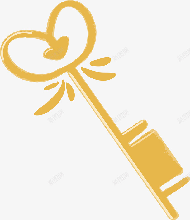 创意金色钥匙插画矢量图ai免抠素材_新图网 https://ixintu.com 创意 卡通 开锁 插画 矢量图 金色 金色钥匙 钥匙设计