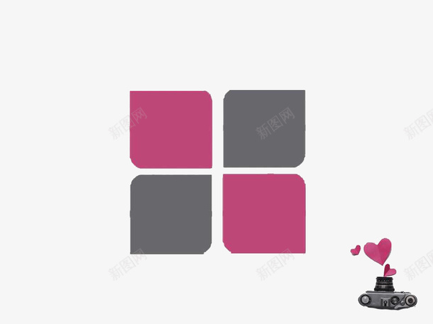 粉色的心和相机PPT模板png免抠素材_新图网 https://ixintu.com PPT文本框 PPT模板 心 相机 粉色