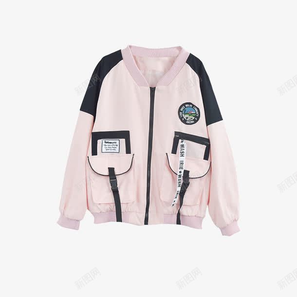 粉色棒球服png免抠素材_新图网 https://ixintu.com 产品实物 外套 大衣 棒球衫