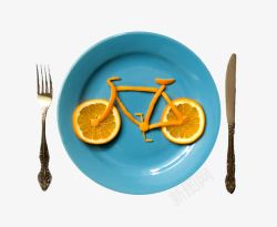 水果组成自行车矢量创意拼盘高清图片