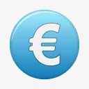 蓝色欧元图标png_新图网 https://ixintu.com 欧元 符号 货币