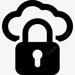 封闭保护互联网安全挂锁锁图标高清图片