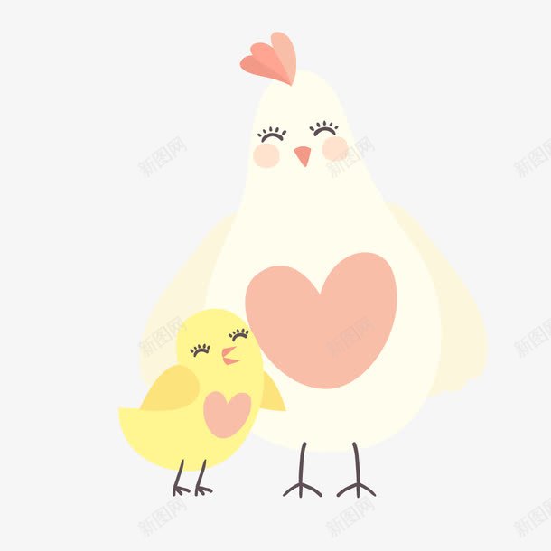 母鸡和小鸡png免抠素材_新图网 https://ixintu.com 可爱 母鸡 简画 黄色小鸡