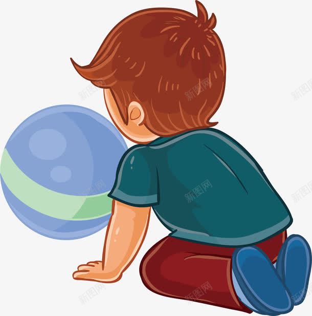 玩皮球的男孩png免抠素材_新图网 https://ixintu.com 一个人玩耍 卡通男孩 小男孩 皮球 矢量png 蓝色皮球