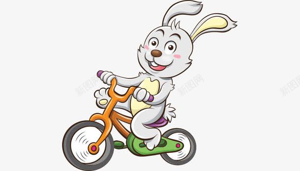 开自行车的小白兔png免抠素材_新图网 https://ixintu.com 交通 动物 开车